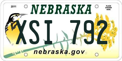 NE license plate XSI792