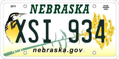 NE license plate XSI934