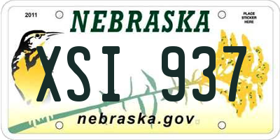 NE license plate XSI937