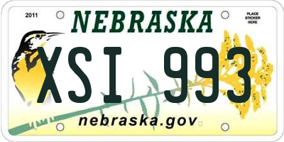 NE license plate XSI993