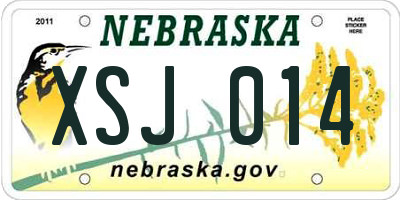 NE license plate XSJ014