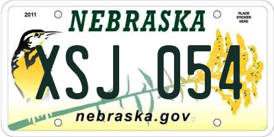NE license plate XSJ054