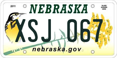 NE license plate XSJ067