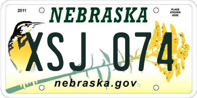 NE license plate XSJ074
