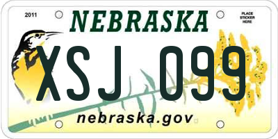 NE license plate XSJ099