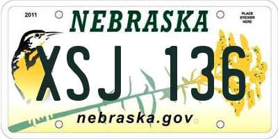 NE license plate XSJ136
