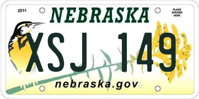NE license plate XSJ149