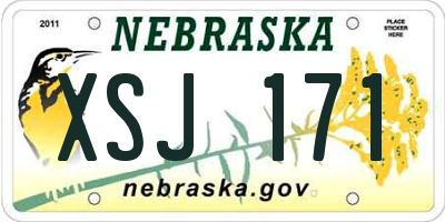 NE license plate XSJ171