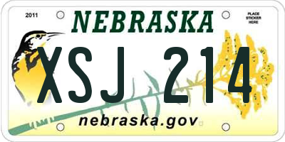 NE license plate XSJ214