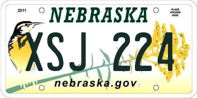 NE license plate XSJ224