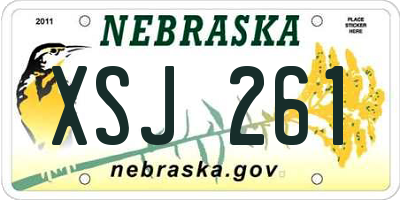NE license plate XSJ261