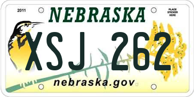 NE license plate XSJ262