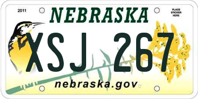 NE license plate XSJ267