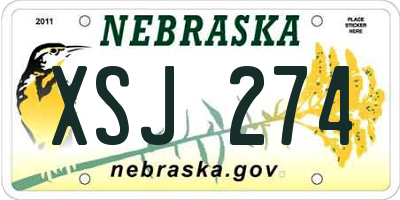 NE license plate XSJ274