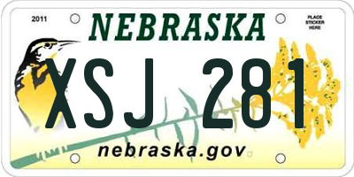 NE license plate XSJ281