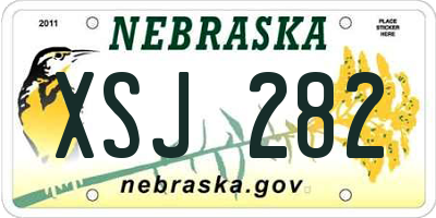 NE license plate XSJ282