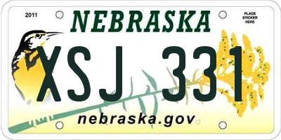 NE license plate XSJ331