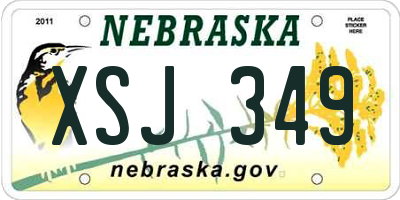 NE license plate XSJ349