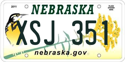 NE license plate XSJ351