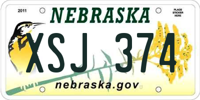 NE license plate XSJ374