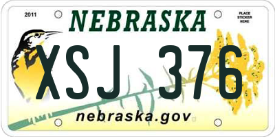 NE license plate XSJ376