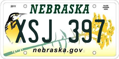NE license plate XSJ397