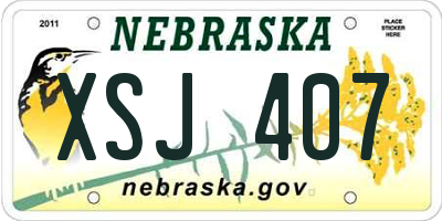 NE license plate XSJ407