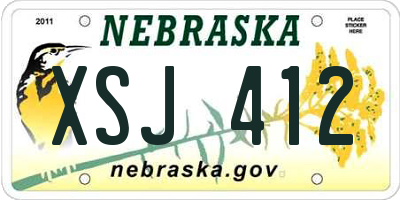 NE license plate XSJ412