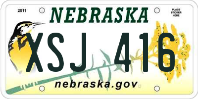 NE license plate XSJ416