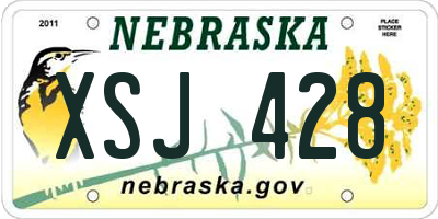 NE license plate XSJ428