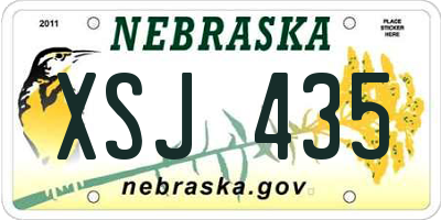 NE license plate XSJ435
