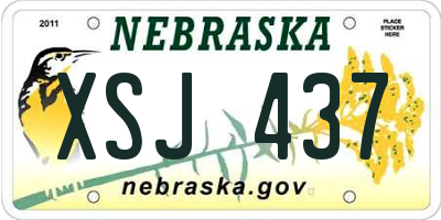 NE license plate XSJ437