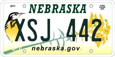NE license plate XSJ442