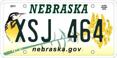 NE license plate XSJ464