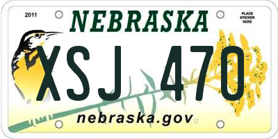 NE license plate XSJ470