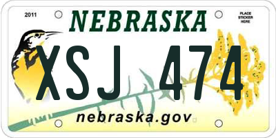 NE license plate XSJ474