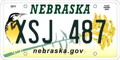 NE license plate XSJ487