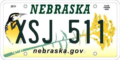 NE license plate XSJ511