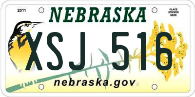 NE license plate XSJ516