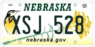 NE license plate XSJ528