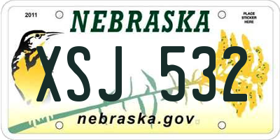 NE license plate XSJ532