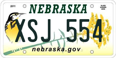 NE license plate XSJ554