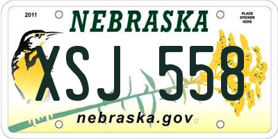 NE license plate XSJ558