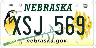 NE license plate XSJ569