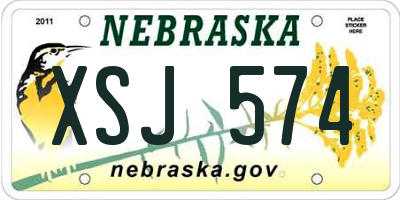 NE license plate XSJ574