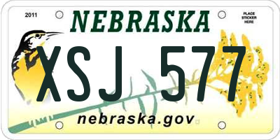 NE license plate XSJ577