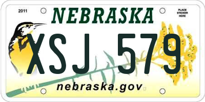 NE license plate XSJ579