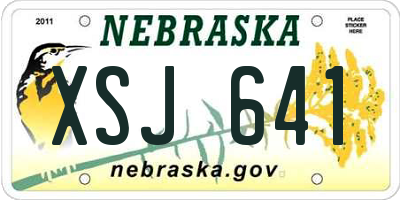 NE license plate XSJ641