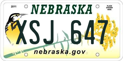 NE license plate XSJ647