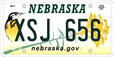 NE license plate XSJ656